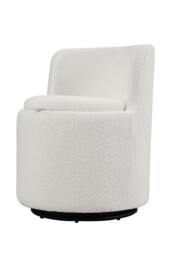Rackhams 360° Upholstered Sherpa Swivel Chair with Storage - White - One Size - thumbnail 3
