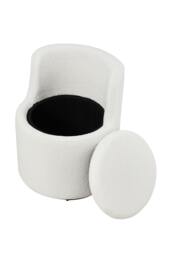 Rackhams 360° Upholstered Sherpa Swivel Chair with Storage - White - One Size - thumbnail 5