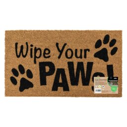 Rackhams Eco-Friendly Latex Backed Coir Entrance Doormat, 40x70cm - Wipe Your Paws - 1 - Brown - thumbnail 1