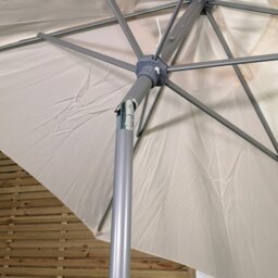 Rackhams Outdoor 6 Person Rectangular Glass Top Garden Patio Dining Table Chairs With Cream Parasol and Base Set - Outdoor Furniture Sets - thumbnail 6