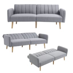 Rackhams 3 Seater Sofa Bed w/ Adjustable Backrest for Living Room - thumbnail 3
