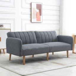 Rackhams 3 Seater Sofa Bed w/ Adjustable Backrest for Living Room - thumbnail 1