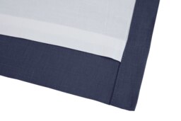 Rackhams Pure Washed Linen Lined Eyelet Curtains - Navy - Width 167cm x Drop 182cm - Navy - thumbnail 2