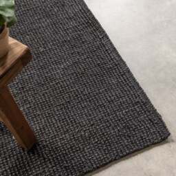 Rackhams Handwoven Jute Black Rug – Natural Colour - 60X90 cm - thumbnail 3