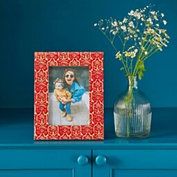 "Rackhams Vidya Red Patterned Photo Frame - 6"" x 4""" - thumbnail 3