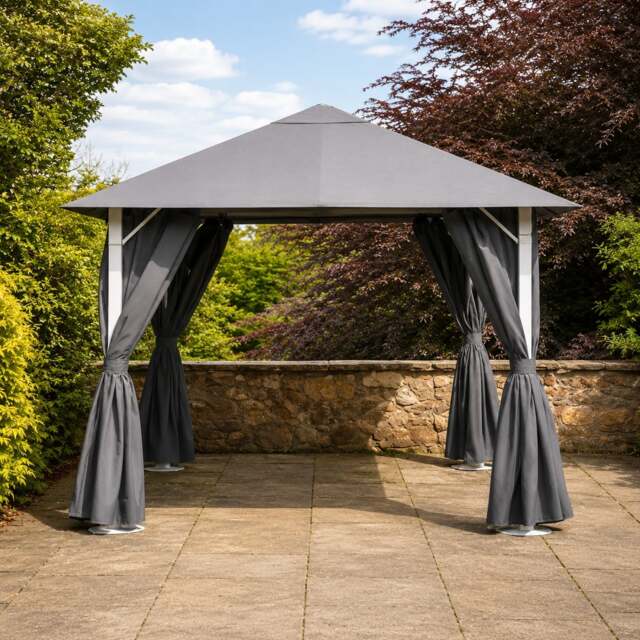 Rackhams Vintage Gazebo Replacement Canopy – Grey - 2.5m, 3m & 4m Sizes - Grey - 2.5m x 2.5m - image 1