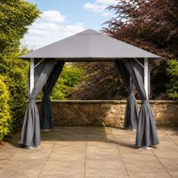 Rackhams Vintage Gazebo Replacement Canopy – Grey - 2.5m, 3m & 4m Sizes - Grey - 2.5m x 2.5m - thumbnail 1