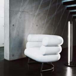 Rackhams Demure Armchair, Velvet - White - PU Leather - thumbnail 4