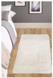 Rackhams Soft Washable Ivory Shaggy Rug - SA-01 - Ø 100 cm - thumbnail 6