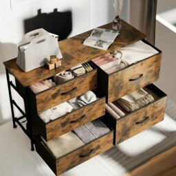Rackhams Bedroom Dresser With 5 Fabric Storage Drawers - thumbnail 6