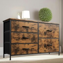 Rackhams Bedroom Dresser With 5 Fabric Storage Drawers