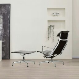 Rackhams Qureshi Swivel Office Chair With Footstool, Black Leather - thumbnail 4