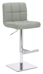 Rackhams Allegro Signature Real Leather Adjustable Swivel Bar Stool with Square Base & Chrome Frame - thumbnail 1