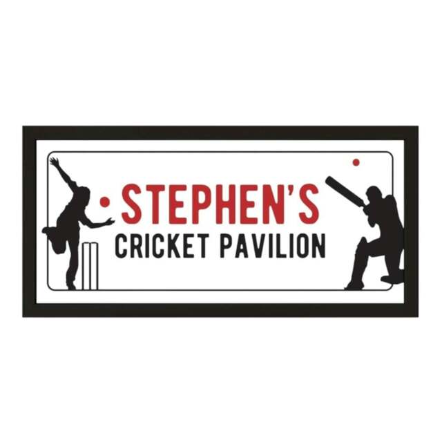 Rackhams Personalised Cricket Pavilion Wall Art - Framed Print for Sports Fans - image 1