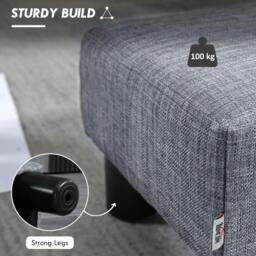 Rackhams Linen Fabric Footstool Ottoman Cube with 4 Plastic Legs, Grey - thumbnail 5