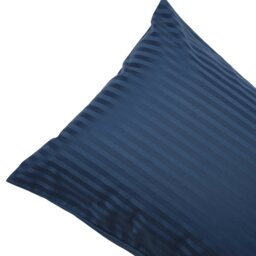 Rackhams 540 Thread Count Satin Stripe Housewife Pillowcases (Pair) - Navy - One Size - Navy - 100% Egyptian Cotton - thumbnail 3