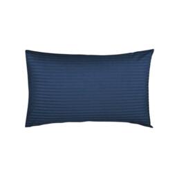 Rackhams 540 Thread Count Satin Stripe Housewife Pillowcases (Pair) - Navy - One Size - Navy - 100% Egyptian Cotton - thumbnail 1