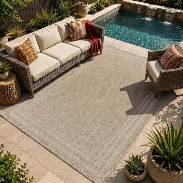 Rackhams Tuareg TRG2369 Cottage Beige Ivory In- & Outdoor Jute-Look Rug - 160 x 213 cm - image 1