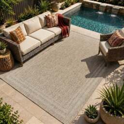 Rackhams Tuareg-Cottage Beige Ivory In- & Outdoor Jute-Look Rug - 160 x 213 cm