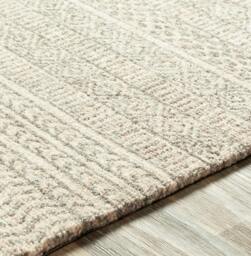 Rackhams Mystique-Hand-Loomed Beige Wool Modern Rug - 91 x152 cm - thumbnail 3