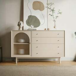 Rackhams Meerveil Sideboard, One Glass Door With Four Drawers - No - thumbnail 2