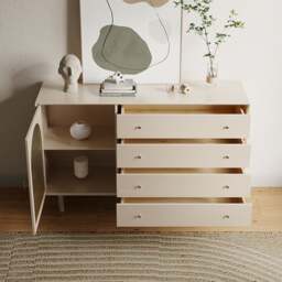 Rackhams Meerveil Sideboard, One Glass Door With Four Drawers - No - thumbnail 1