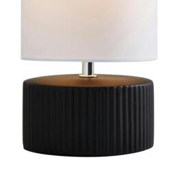 Rackhams Linden Black Ribbed Ceramic Table Lamp - thumbnail 4