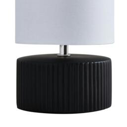 Rackhams Linden Black Ribbed Ceramic Table Lamp - thumbnail 5