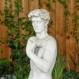 Rackhams White Stone Large David Garden Statue - thumbnail 3