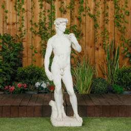 Rackhams White Stone Large David Garden Statue