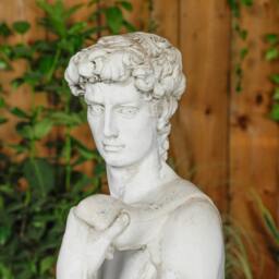 Rackhams White Stone Large David Garden Statue - thumbnail 2