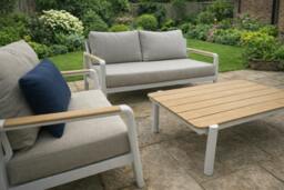 Rackhams Hampton 4-Seater Aluminium Garden Sofa Set - Modern Outdoor Furniture - thumbnail 2