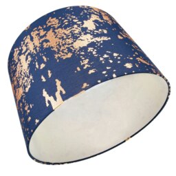 Rackhams Modern Navy Blue Cotton Fabric Shade with Copper Foil Decor for Table or Ceiling - thumbnail 4
