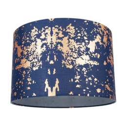 Rackhams Modern Navy Blue Cotton Fabric Shade with Copper Foil Decor for Table or Ceiling - thumbnail 1