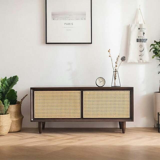 Rackhams Tawny Rattan TV Stand, Wood - image 1