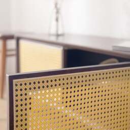 Rackhams Tawny Rattan TV Stand, Wood - thumbnail 4