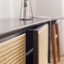 Rackhams Tawny Rattan TV Stand, Wood - thumbnail 3