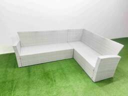 Rackhams Rattan Garden Furniture Set Outdoor 8 Seater Patio Dining Corner Sofa Sets with Dining Table Chair Light Grey Mixed - thumbnail 3