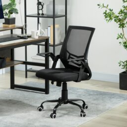 Rackhams Mesh Swivel Office Chair Task Computer Chair w/ Lumbar Support, Black - Yes - Office Chair - 62.5W x 55D x 94-104H cm