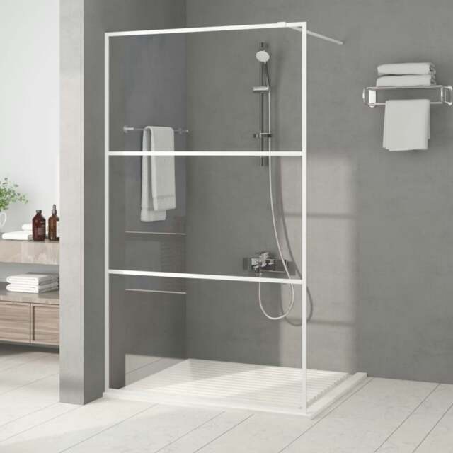 Rackhams Walk-in Shower Wall White 115x195 cm Clear ESG Glass