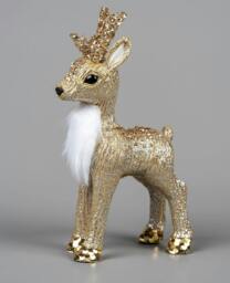 Rackhams 22cm Gold Reindeer Christmas Figurine for Festive Home Display and Seasonal Decorating - thumbnail 4