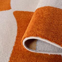 Rackhams Joli Checkered Orange & White Rug - 120X170 cm - thumbnail 3