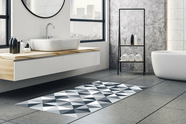 Rackhams WFM6132 - Abstract Geometric Pattern Ash Color Palette Rug Mat 120cm x 60 cm - image 1