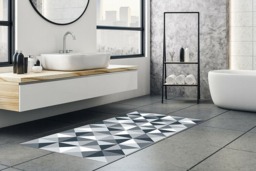 Rackhams WFM6132 - Abstract Geometric Pattern Ash Color Palette Rug Mat 120cm x 60 cm - thumbnail 1