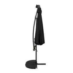Rackhams LED Cantilever Parasol 3m With Half Fan Base – Black - thumbnail 2