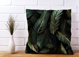 Rackhams Green and Gold Leaves Cushions - 45cm x 45cm - thumbnail 2