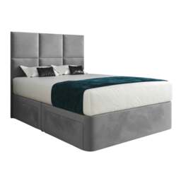 Rackhams Caprio Upholserted Floorstanding Headboard With Divan Bed Frame - Grey - Grey - Single - thumbnail 5