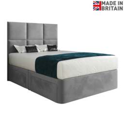 Rackhams Caprio Upholserted Floorstanding Headboard With Divan Bed Frame - Grey - Grey - Single - thumbnail 6