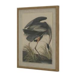 Rackhams Flora & Fauna Collection Heron Beaded Linen Framed Wall Art - Brown/White/Black - Brown/White/Black - 50cm x 2cm x 40cm - Brown/White/Black - thumbnail 3