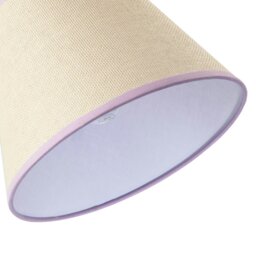 Rackhams Traditional Rattan Tweed Lamp Shade with Lilac Cotton Fabric Trims - thumbnail 4